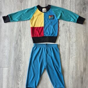 Vintage Retro Okie Dokie Toddler 2T Outfit. Colorblock Retro Colors.